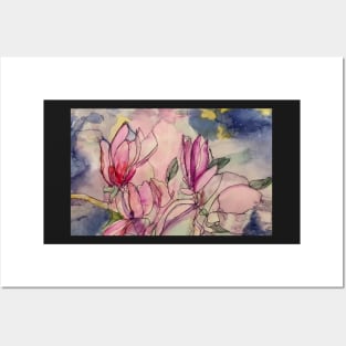 ABSTRACT MAGNOLIAS. Posters and Art